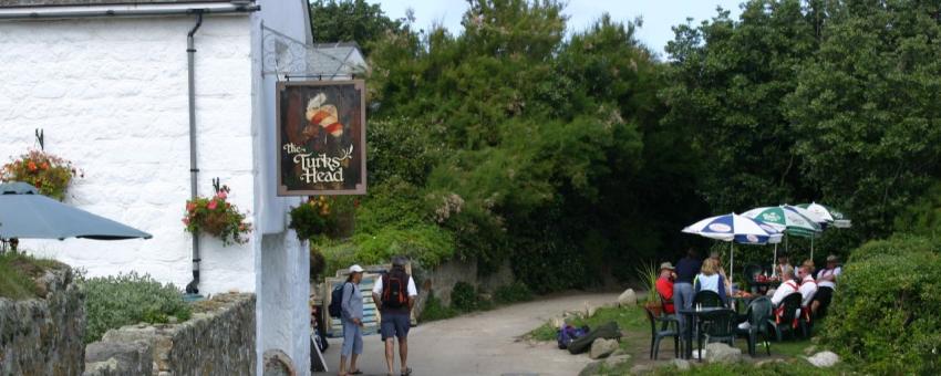 Outside the Turkes Head, St Agnes, Isles of Scilly