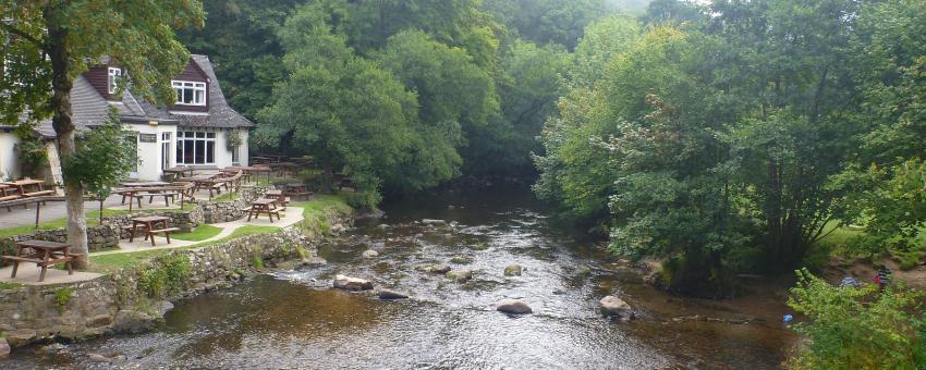 Teign River (downstream) from Fingles Bridge