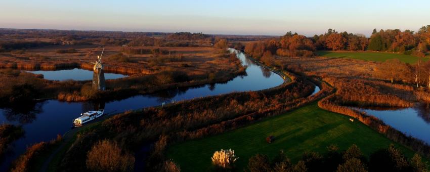 Turf Fen Windpump with River Ant meandering