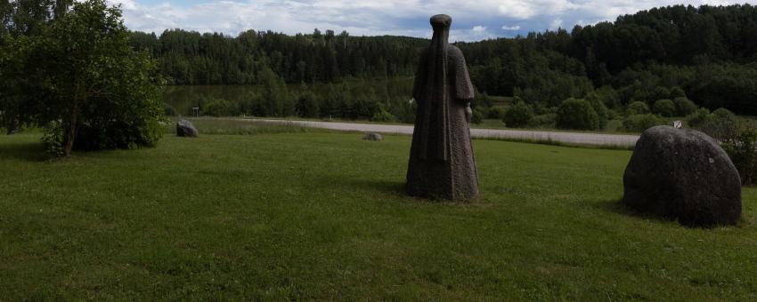 Statue watching the lake