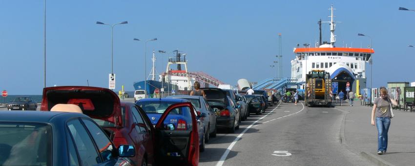 In Virtsu, getting the ferry to Saaremaa