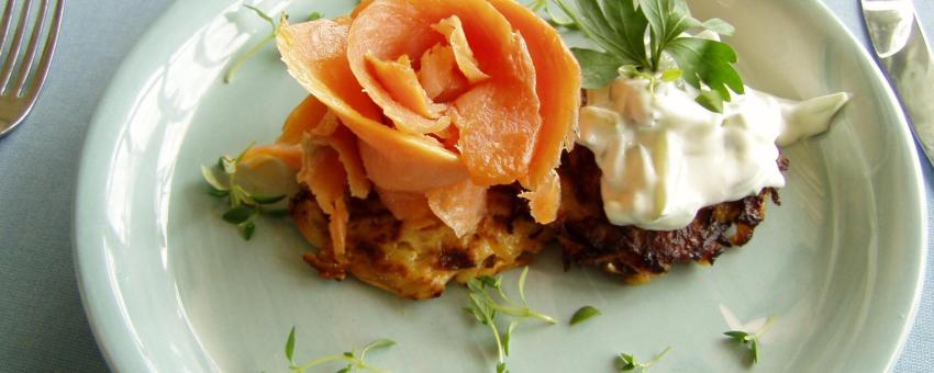 Salmon Rose with Potato Pancakes, Haapsalu Kuursaal