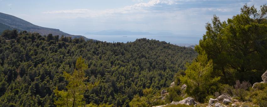 View of the Saronic Gulf from Mount Hymettus