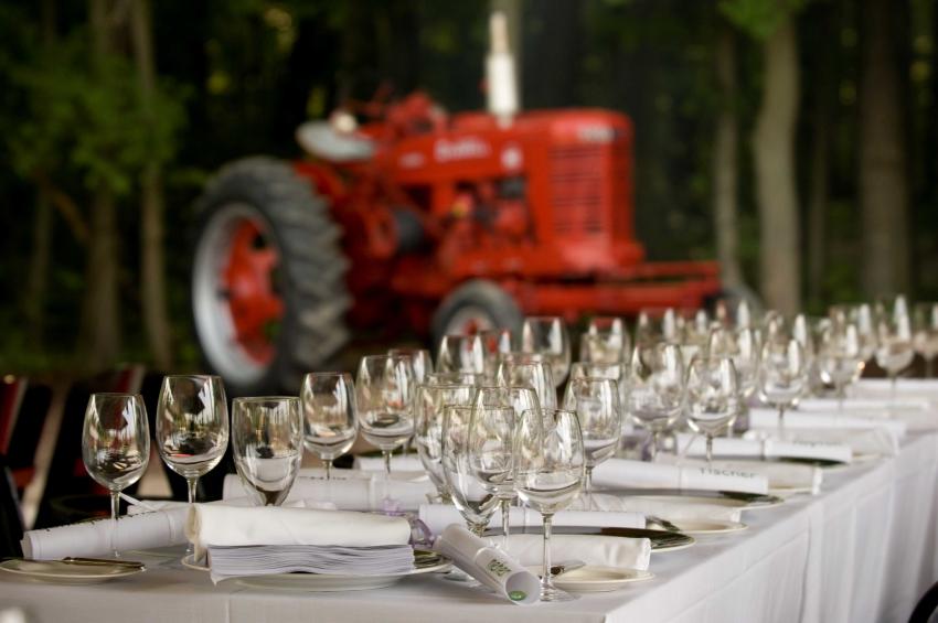 Dinner table in the garden at Joseph Decuis