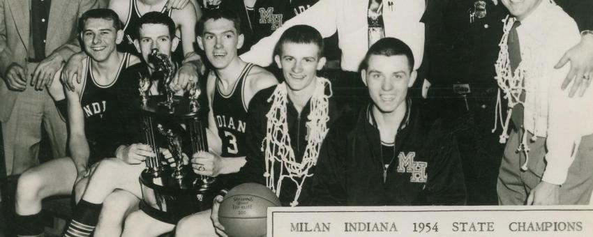 Milan High School Basketball Team, 1954 Indiana State Champions - "HOOSIERS" - Postcard