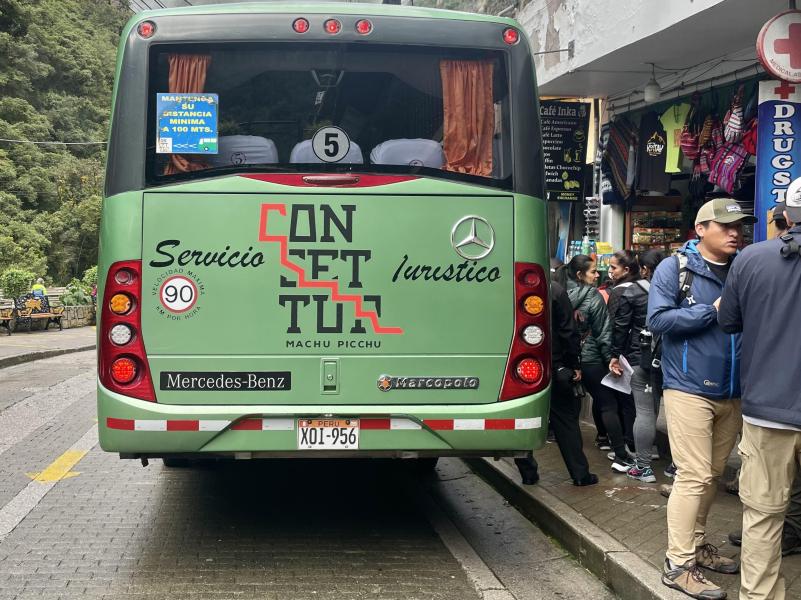 Machu Picchu bus in Aguas Calientes