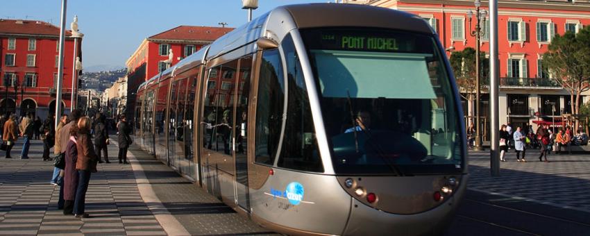 Ligne d'Azur Tram in Place Masséna Nice